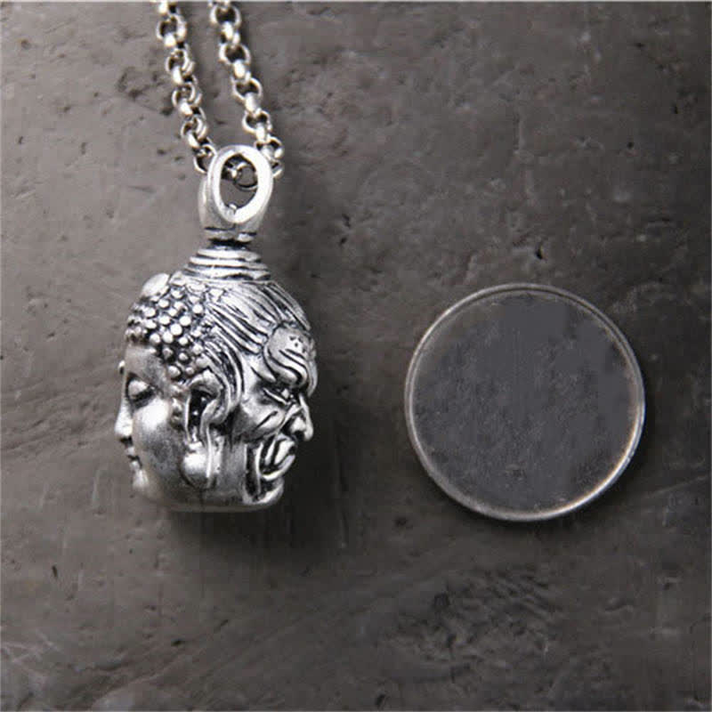 Collar con colgante de plata de ley 999 con Buddha Stones , Buda, demonio, serenidad - image 6