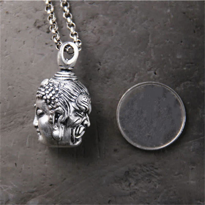 Collar con colgante de plata de ley 999 con Buddha Stones , Buda, demonio, serenidad - image 6