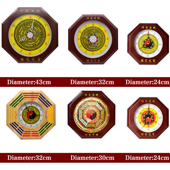 Reloj de pared con mapa de energía de equilibrio de mapa Feng Shui Bagua