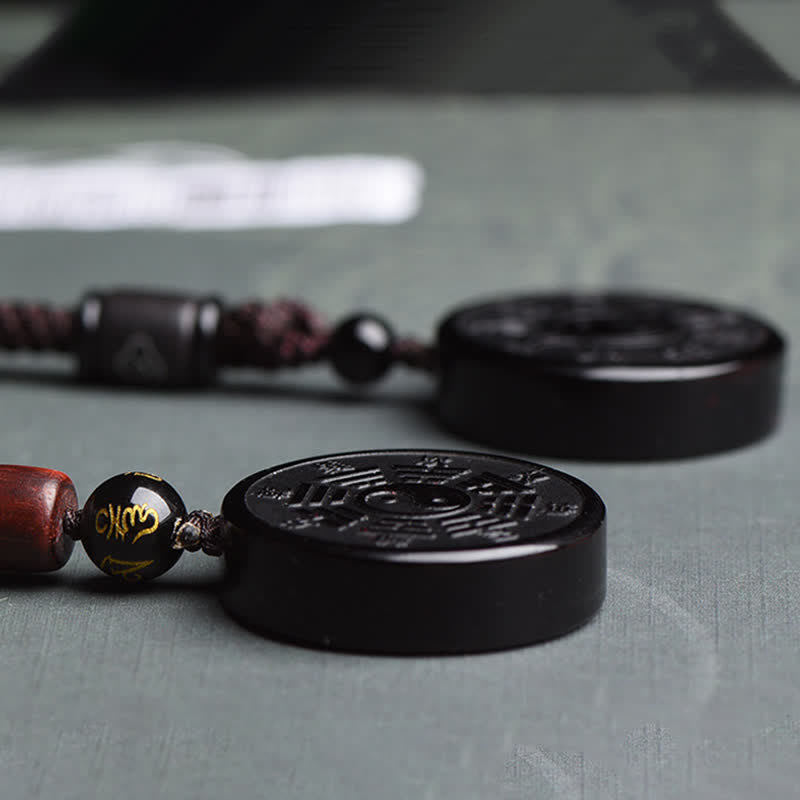 Colgante de collar de fuerza Yin Yang de Bagua de obsidiana negra con Buddha Stones - image 4