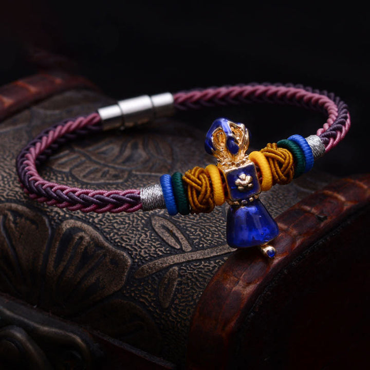 Pulsera tibetana hecha a mano Dorje Vajra fuerza ocho hilos cuerda