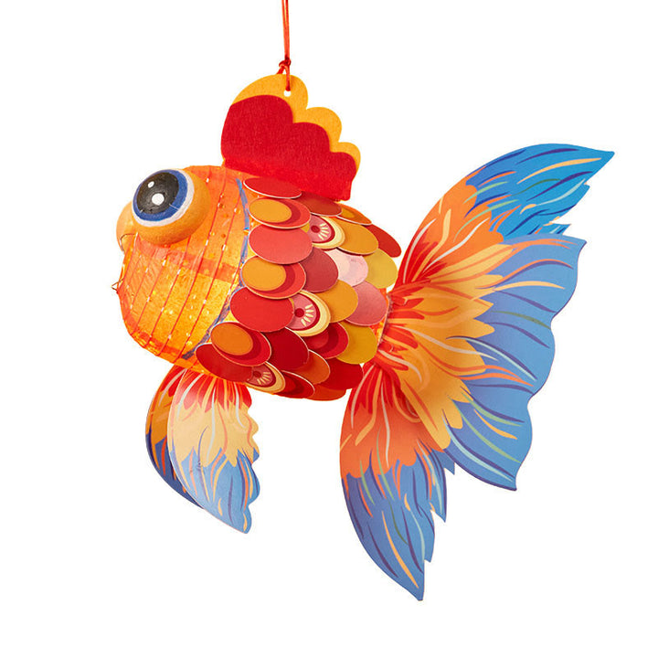 Buddha Stones DIY, buena suerte, pez Koi, lámpara de farol de papel, Festival del medio otoño, decoración de farol para niños