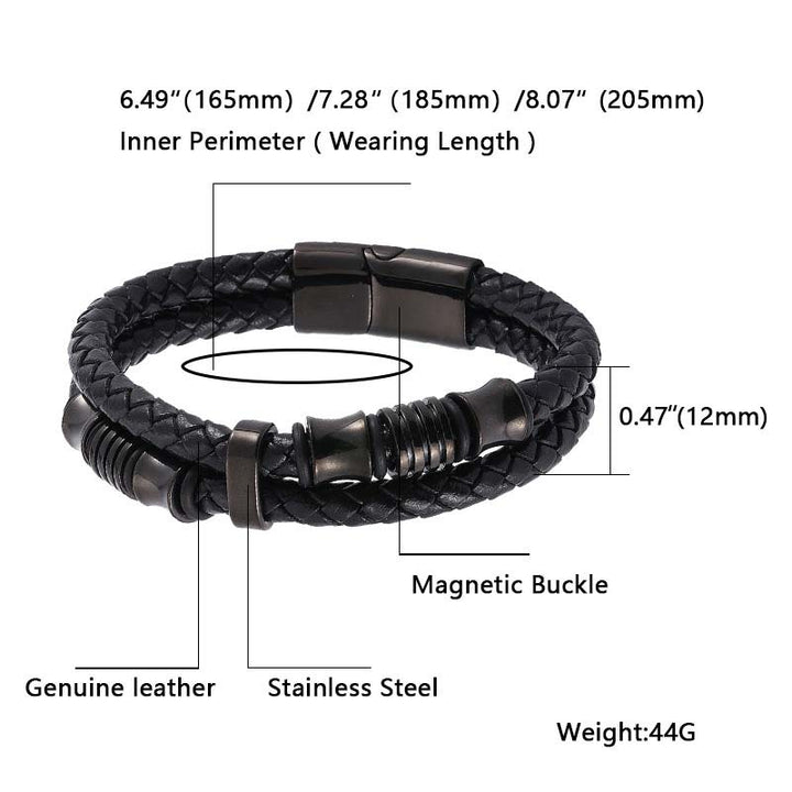 Pulsera Fortune con tejido de cuero en capas de Buddha Stones