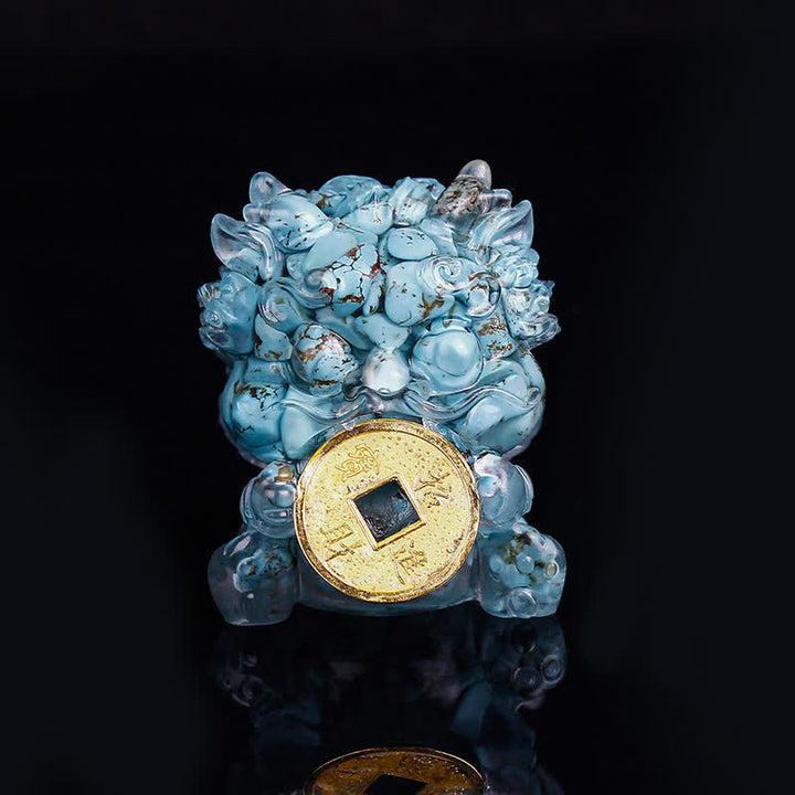 Buddha Stones hechas a mano, moneda de oro PiXiu, cristal Fengshui, energía, fortuna, decoración del hogar