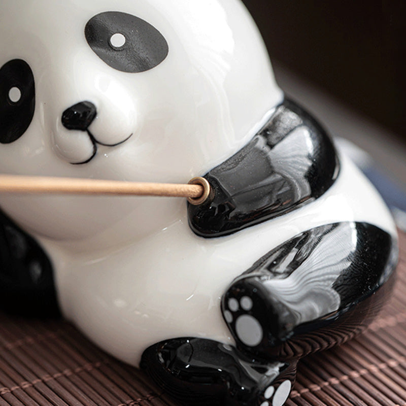Precioso gato Panda cerámica bendición quemador de incienso decoración - image 19