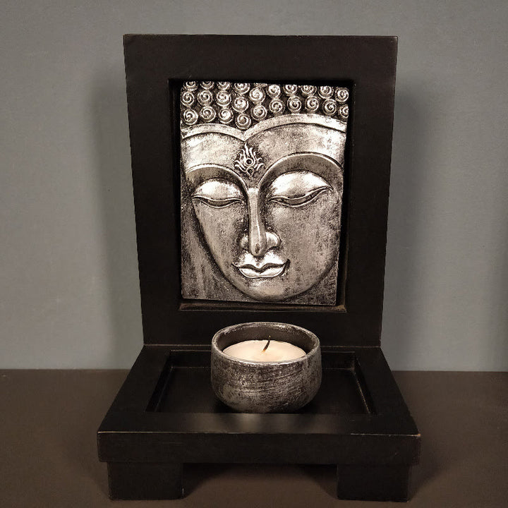 Buddha Stones Buda Compasión Serenidad Hogar Oración Altar Zen Decoración - Buda de plata - image 11