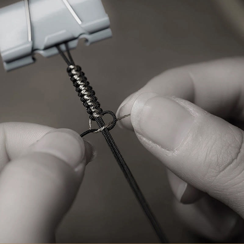 Pulsera trenzada de pureza Om Mani Padme Hum tibetana de plata de ley 925 hecha a mano con Buddha Stones - image 15