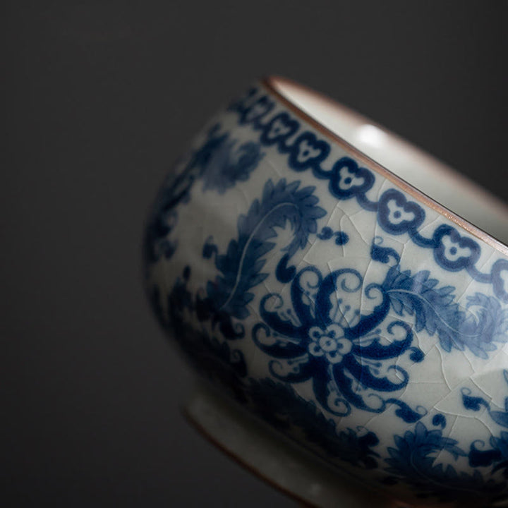 Taza de té de cerámica con Buddha Stones, paisaje de montaña, pabellón de orquídeas de loto, taza de té de Kung Fu