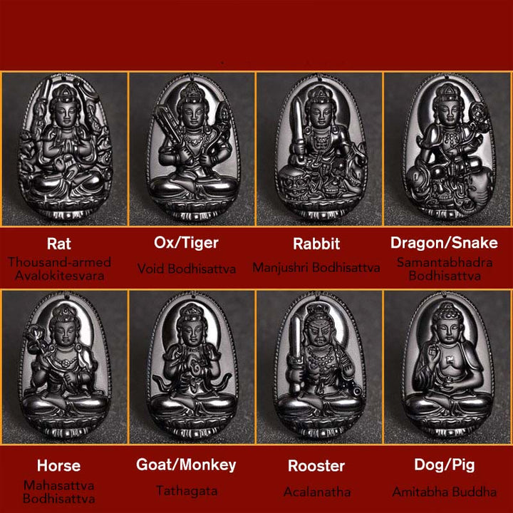 Tíbet 108 Mala cuentas Rudraksha Bodhi semilla zodiaco chino Buda Natal pulsera con dijes de riqueza
