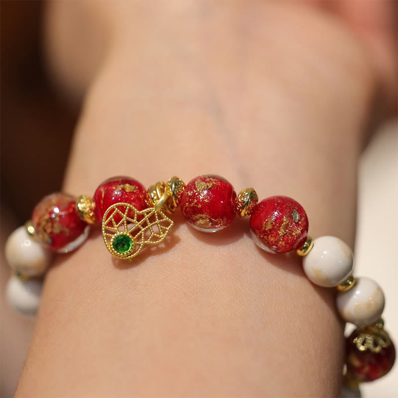 Buddha Stones calabaza dios de la riqueza encanto fortuna Liuli cuentas de vidrio incienso ceniza pulsera de cuentas de porcelana