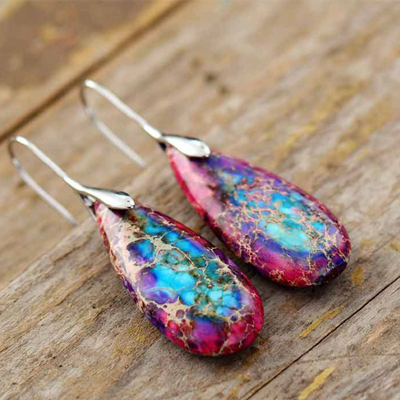 Pendientes de la felicidad del cristal de la piedra del emperador de las Buddha Stones