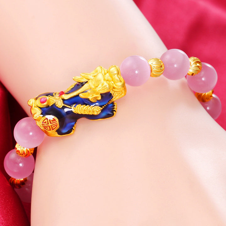 Pulsera de la suerte con ojo de gato Pixiu de Buddha Stones