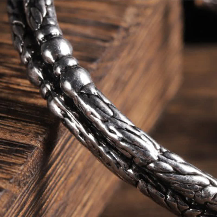 Brazalete de pulsera de equilibrio grabado con patrón de dragón de flores
