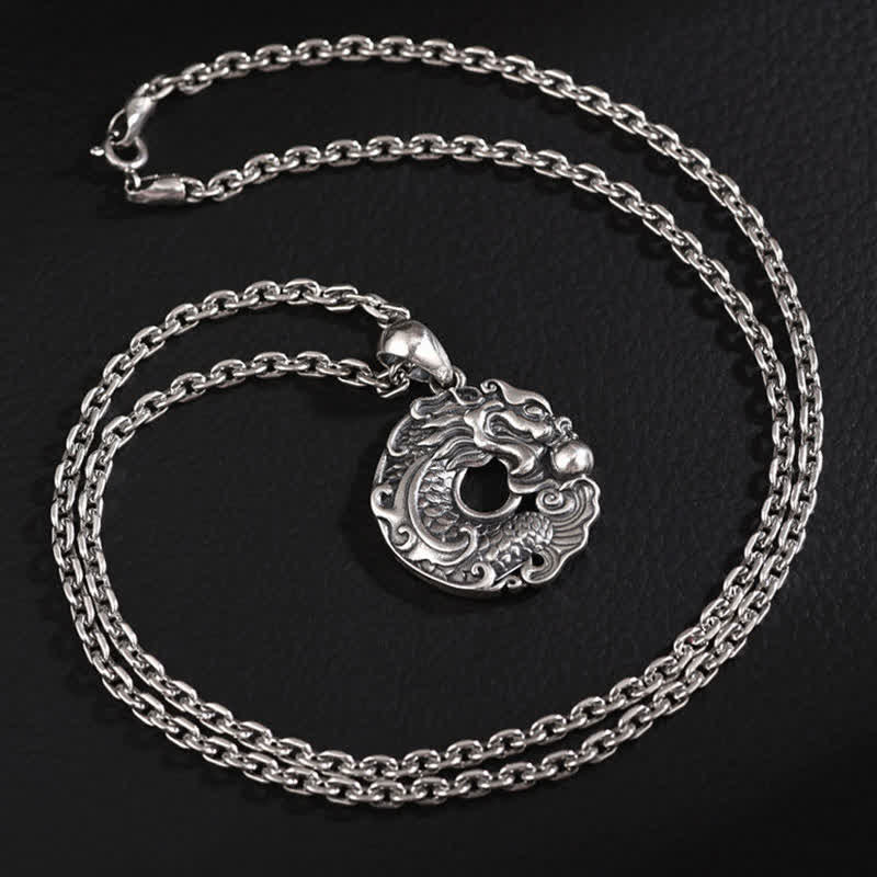 Colgante de collar de riqueza con hebilla de paz y dragón de pez Koi - image 11