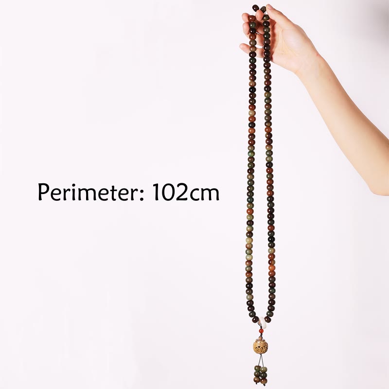 Buddha Stones 108 cuentas Mala Color Dunhuang semilla Bodhi cuenta Dzi mantener alejados los espíritus malignos pulsera