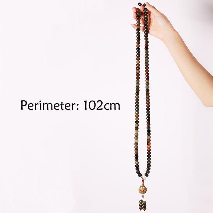Buddha Stones 108 cuentas Mala Color Dunhuang semilla Bodhi cuenta Dzi mantener alejados los espíritus malignos pulsera
