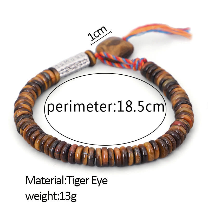 Pulsera de poder de protección Om Mani Padme Hum de ojo de tigre tibetano