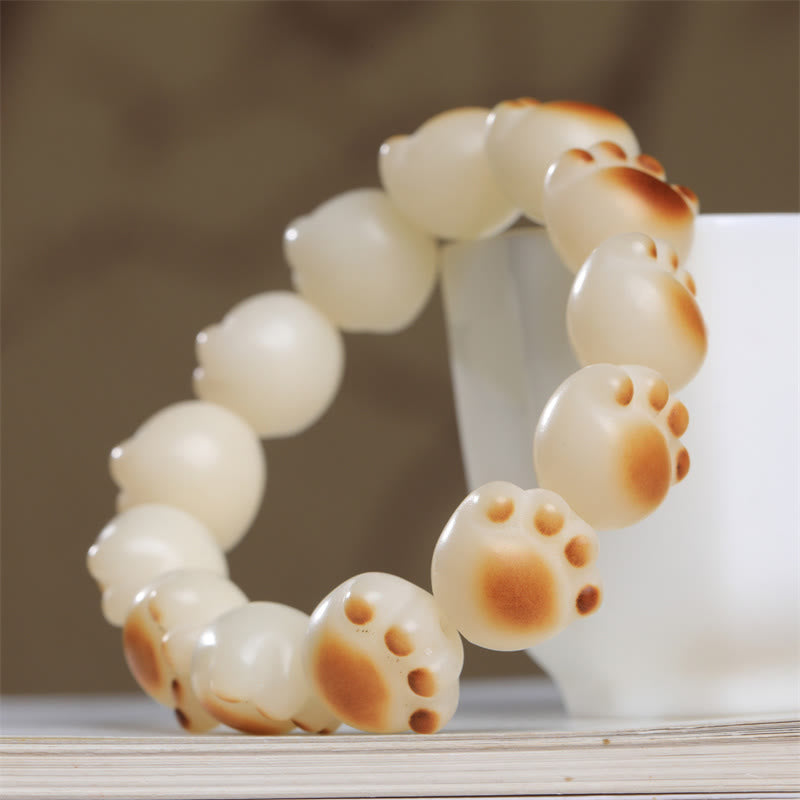 Pulsera de paz con semillas de Bodhi y garra de gato con Buddha Stones - 16-17 mm - image 1