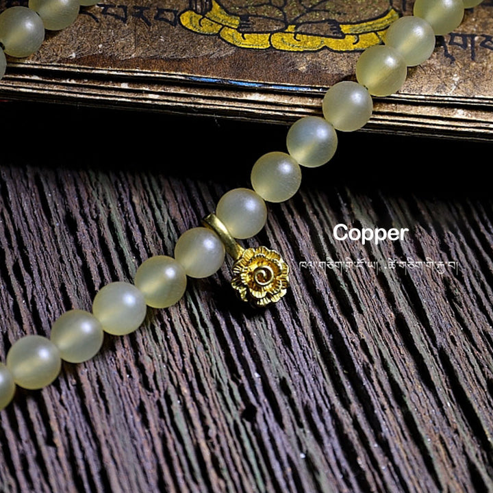 Pulsera de la suerte con 108 cuentas de Mala, cuerno de oveja del Tíbet, ámbar