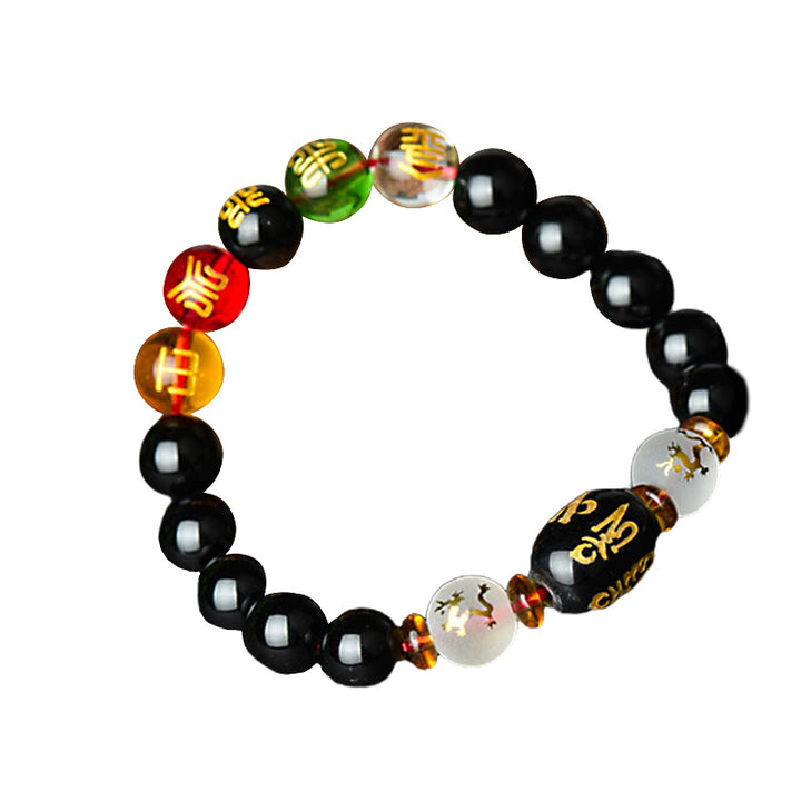 Pulsera de la suerte de ónix negro tibetano