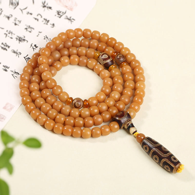 Pulsera con dije de armonía y paz con cuentas de loto y semilla de Bodhi Natural de Buddha Stones
