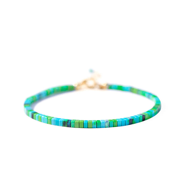 Pulsera de cadena de fuerza de amistad con cuentas turquesas