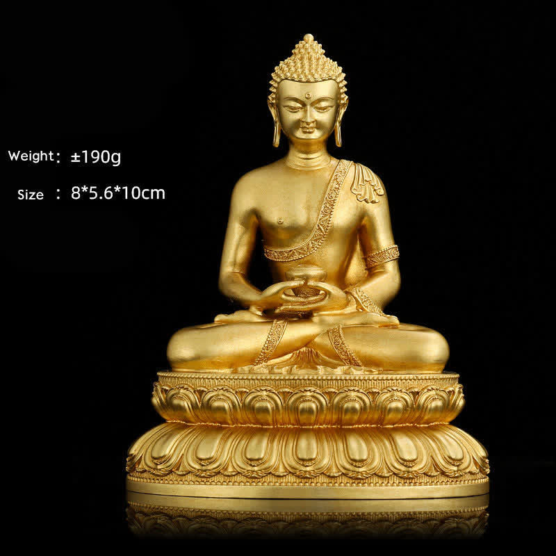 Figura de Buda medicinal Shakyamuni Amitabha, estatua de cobre de serenidad, decoración del hogar - Buda Amitabha de 10 cm - image 3