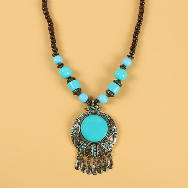 Accesorios para el cabello con borlas y cuentas retro tibetanas - Gota de agua azul - image 14