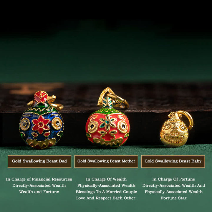 Buddha Stones, oro, bestia tragadora, familia, suerte, llavero de coche, decoración colgante para teléfono