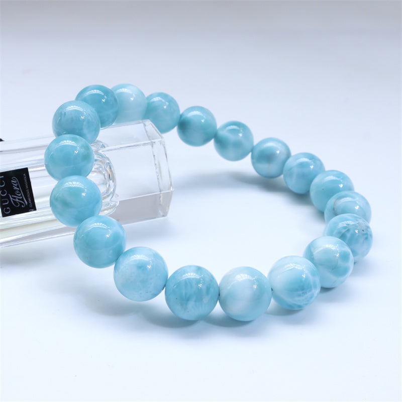 Pulsera de confianza de sabiduría de Larimar natural con Buddha Stones