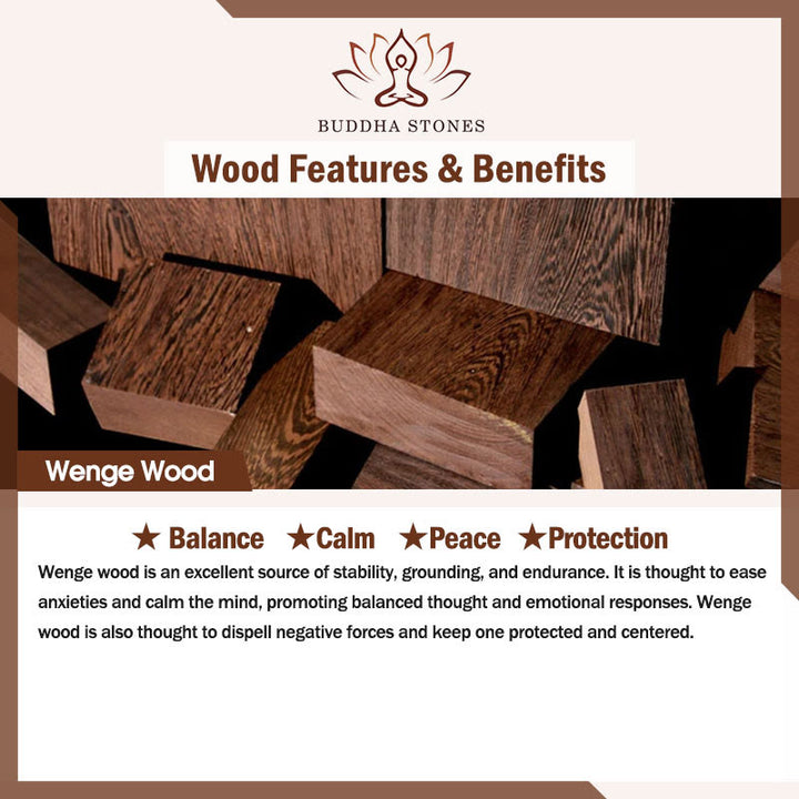 Collar con colgante de equilibrio y tranquilidad con hebilla de paz y madera de wengué y Buddha Stones - image 5