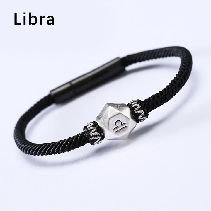 Pulsera de hilo hecha a mano con protección de las 12 constelaciones del zodíaco de plata de ley 999 con Buddha Stones - Libra - 19 cm - image 14