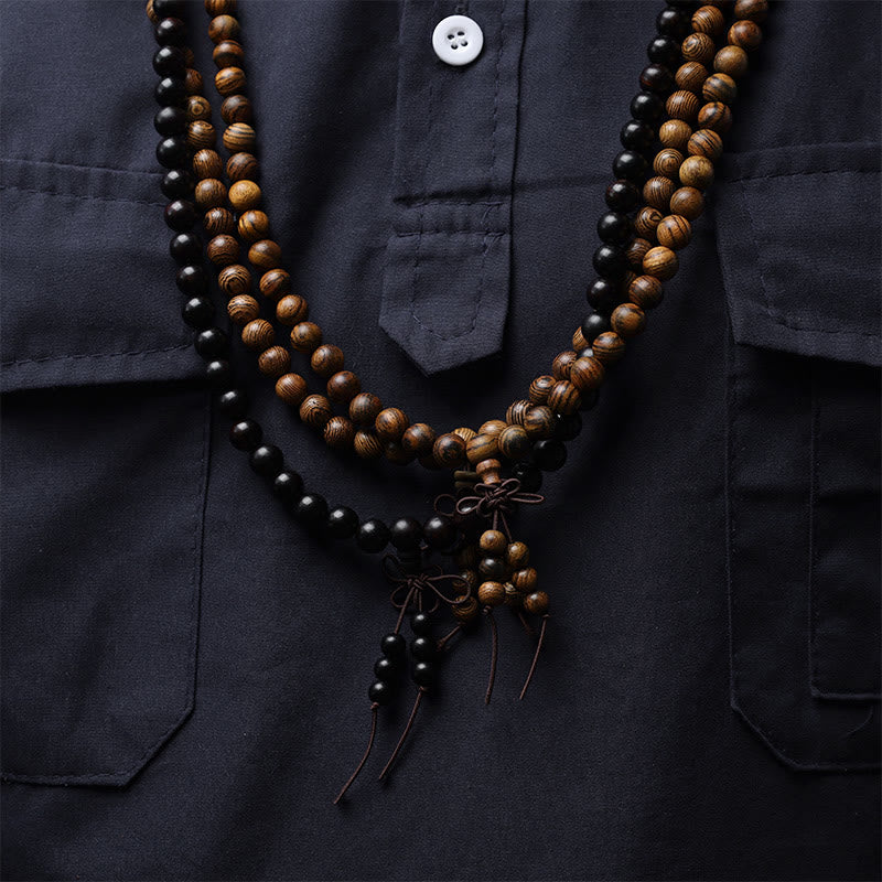 Pulsera de cuentas de Mala con Buddha Stones , 108, oración, meditación, sándalo, elástica