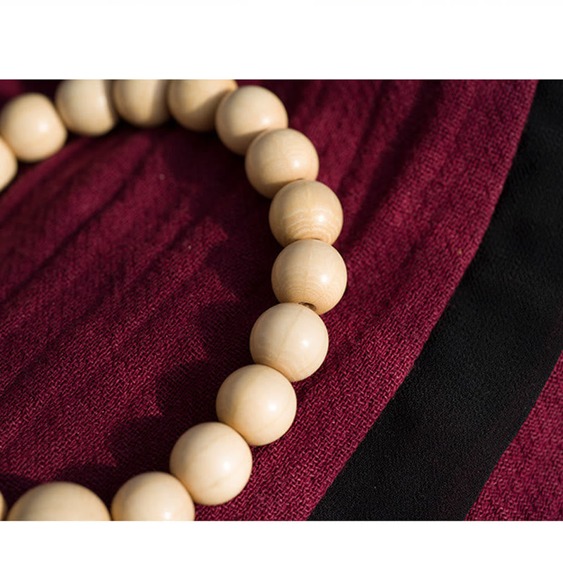 Buddha Stones Natural Abelia Biflora Madera Bendición Muñeca Mala