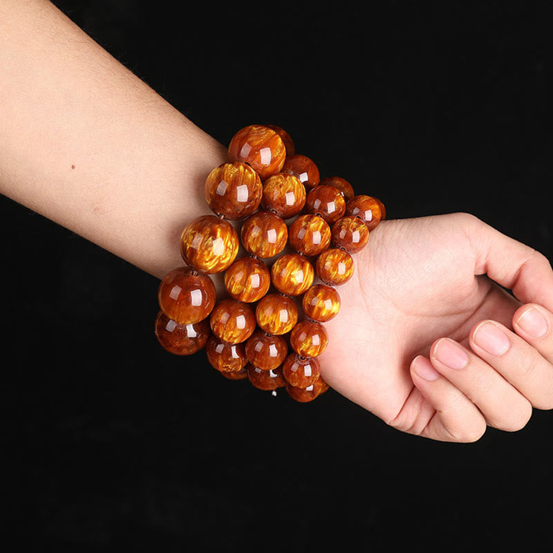 Buddha Stones Sauce De Mar Dorado Éxito Pulsera Positiva Mala