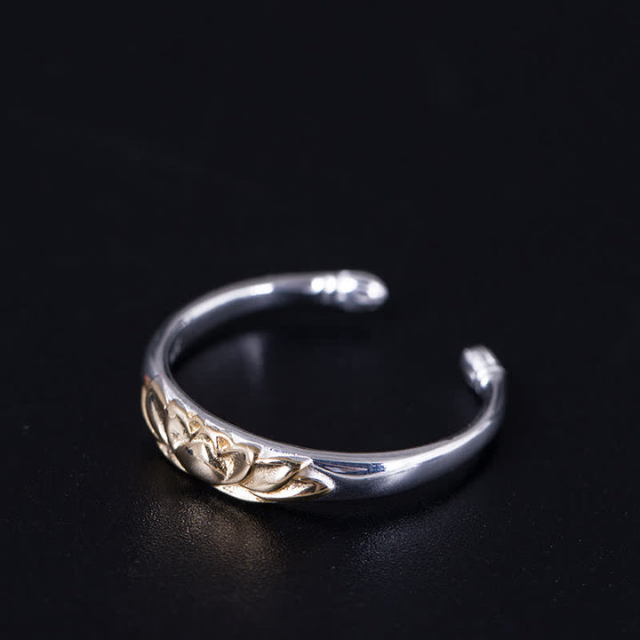 Anillo Nuevo Comienzo de Flor de Loto de Plata de Ley 925 con Buddha Stones
