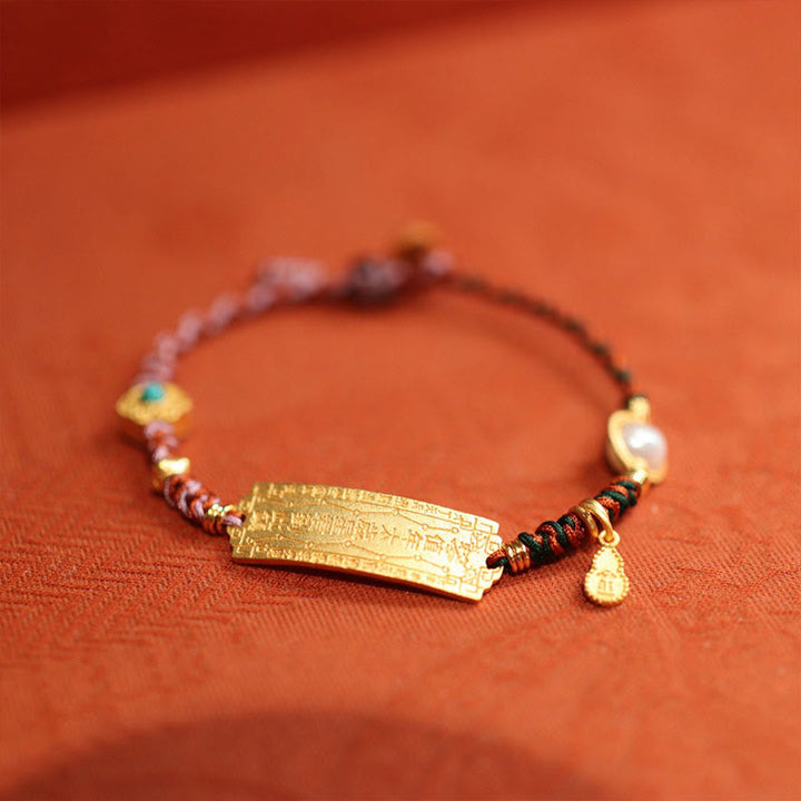 Pulsera trenzada con amuleto de la suerte, hecha a mano, en plata de ley 925 con Buddha Stones