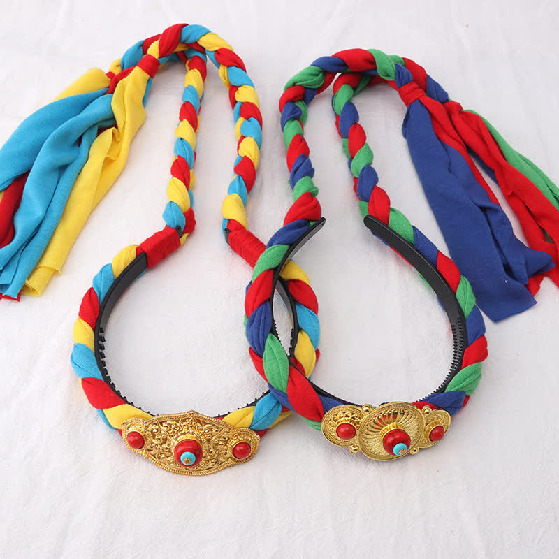 Accesorios para el cabello con cuentas de borlas coloridas tibetanas - image 1