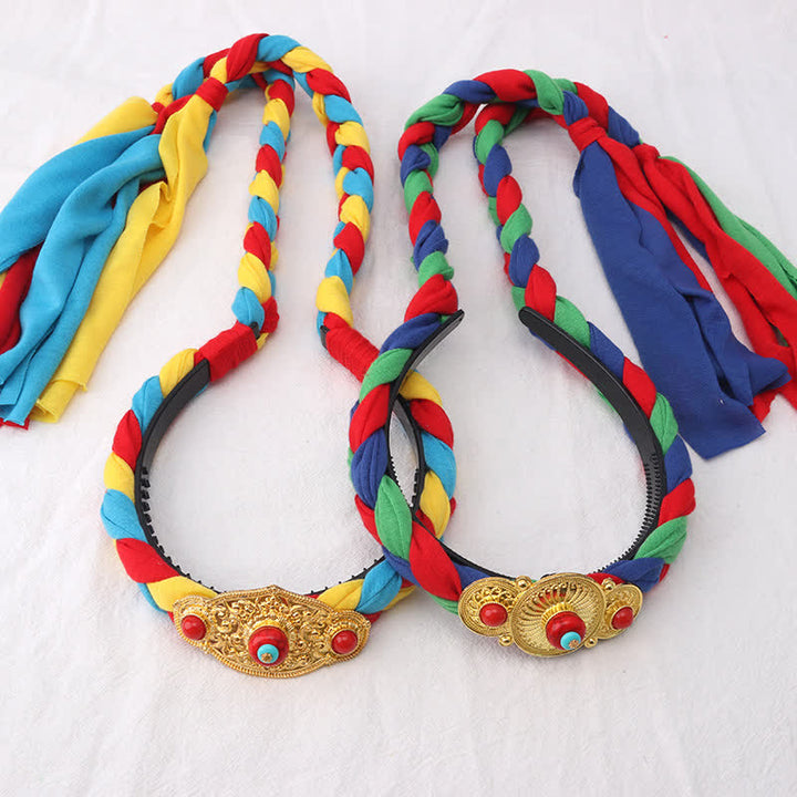 Accesorios para el cabello con cuentas de borlas coloridas tibetanas - image 1