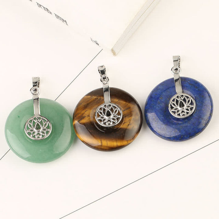 Buddha Stones, varios cristales, amatista, cristal rosa, colgante de collar curativo de loto - image 3