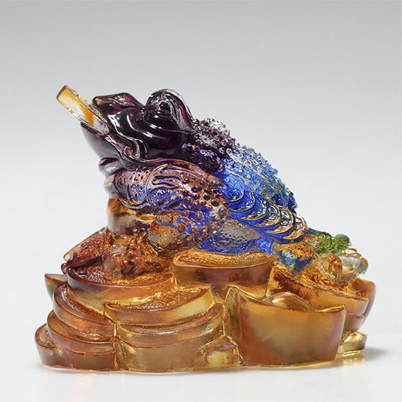 Feng Shui Rana hecha a mano Liuli Crystal Art Piece Riqueza Decoración de la Oficina del Hogar - image 5