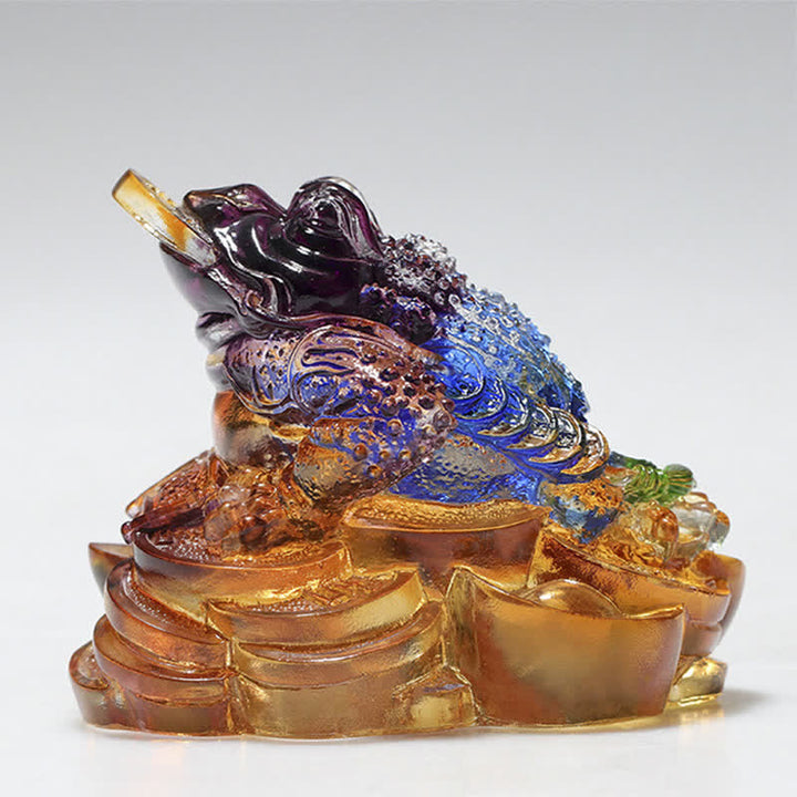 Feng Shui Rana hecha a mano Liuli Crystal Art Piece Riqueza Decoración de la Oficina del Hogar - image 5
