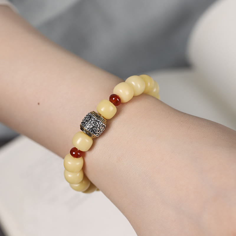 Pulsera de paz con cuentas de carácter Fu de nube auspiciosa de semillas Bodhi de Buddha Stones