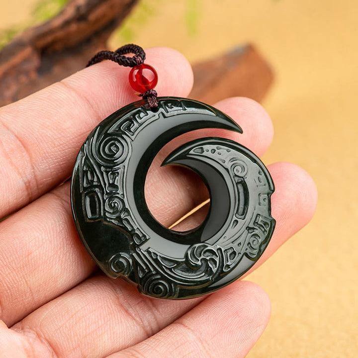 Buddha Stones, la suerte mejora el diseño, colgante de collar de éxito de Jade cian hetiano Natural