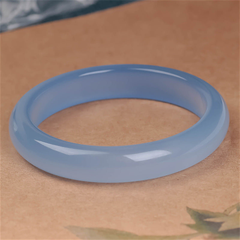 Brazalete de equilibrio emocional de calcedonia azul