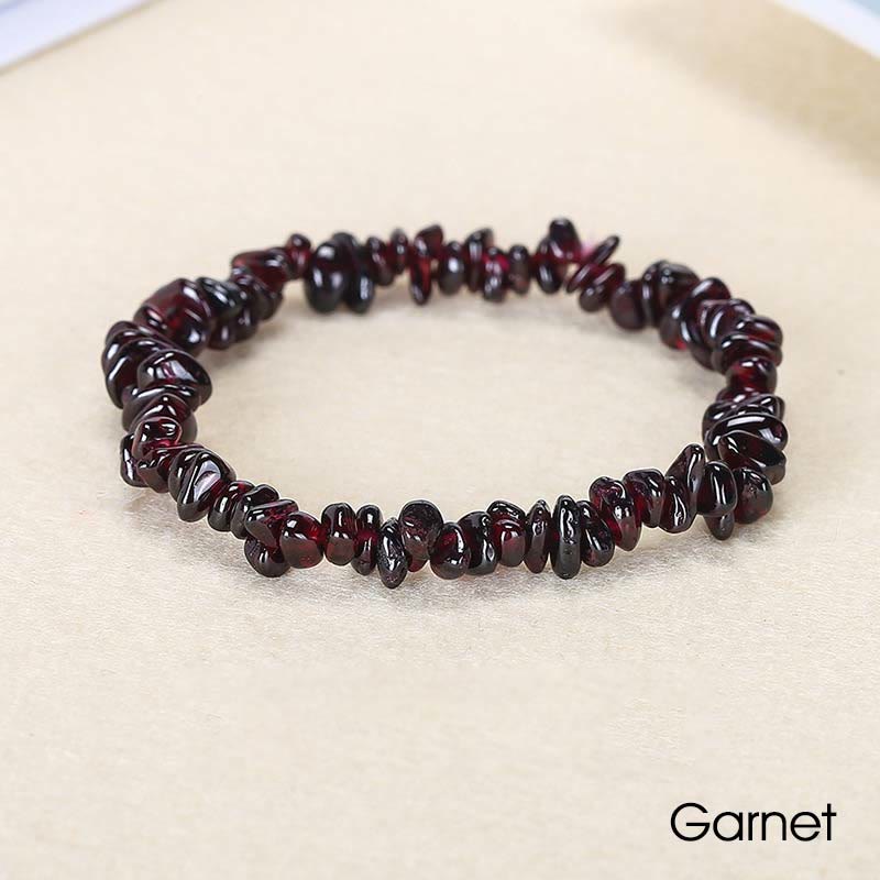 Pulsera calmante de calidez de piedra de cristal de forma irregular natural - Granate (circunferencia de la muñeca: 15-16 cm) - image 24