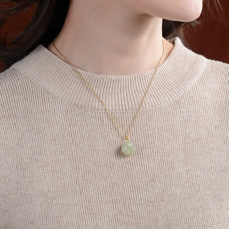 Colgante de plata de ley 925 con diseño de pata de gato y jade blanco hetiano - image 3