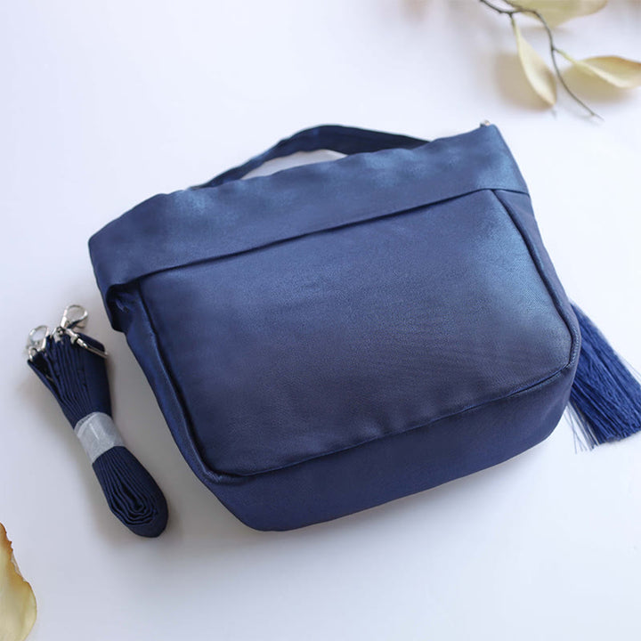 Buddha Stones Suzhou Bordado Camelia Magnolia Peonía Loto Seda Bolso Bandolera Bolso Bandolera Bolso