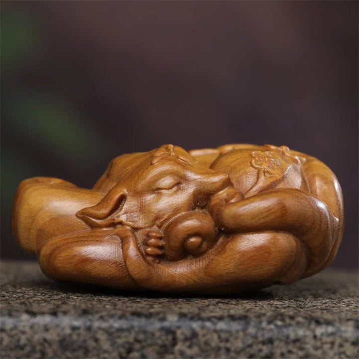 Mini zorro de nueve colas con Buddha Stones y sándalo verde, decoración de paz para coche.