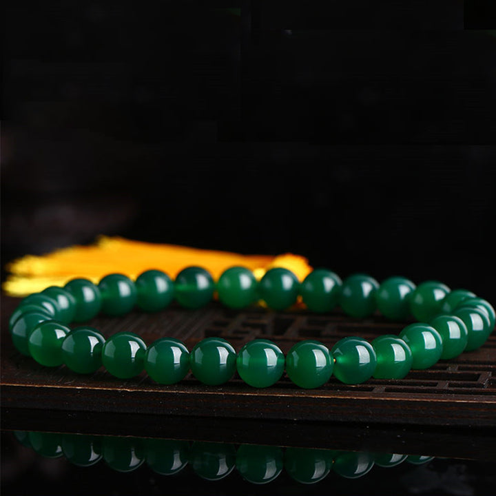Ágata verde Natural muñeca Mala Power borlas bolsillo Mala decoración del coche
